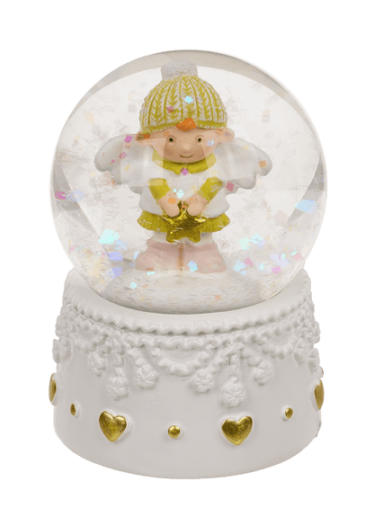 Snow globe, winter angel, on socket,