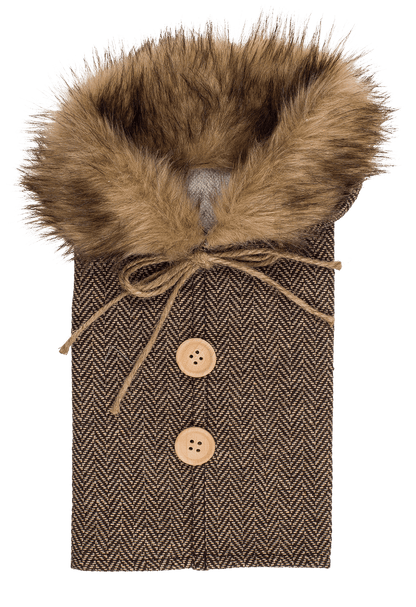 Bottle coat, fur collar,