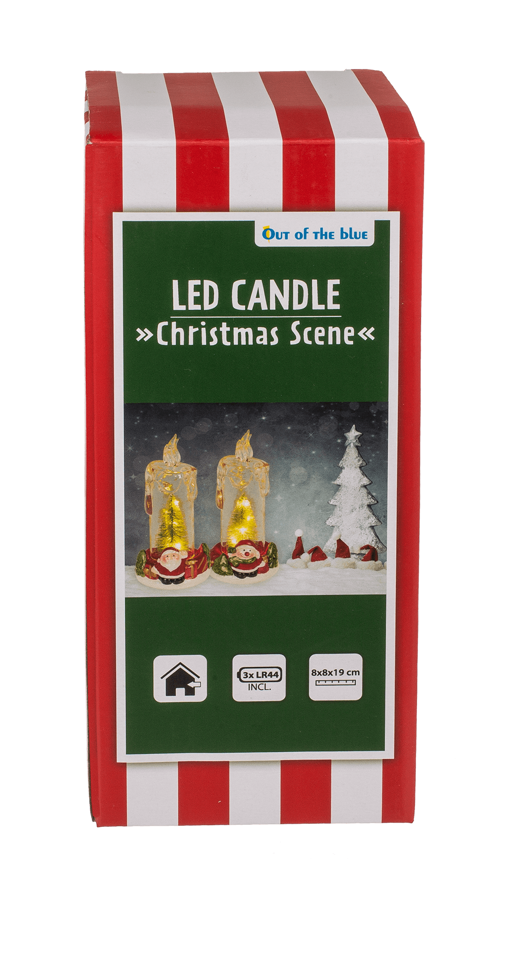 LED candle with Christmas scene, acrylic/dolomite,
