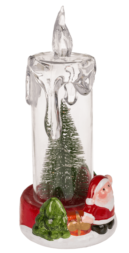 LED candle with Christmas scene, acrylic/dolomite,