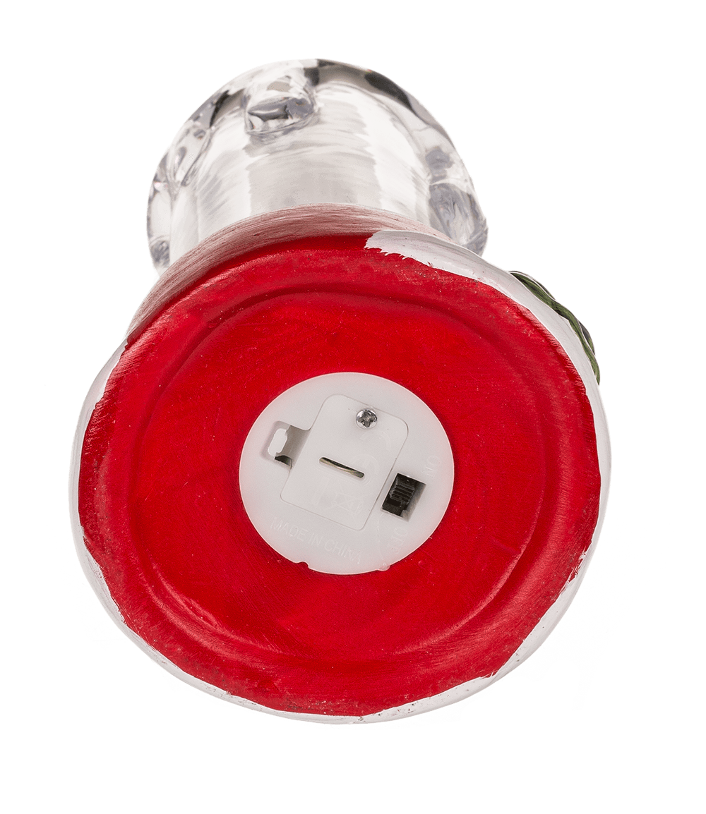 LED candle with Christmas scene, acrylic/dolomite,