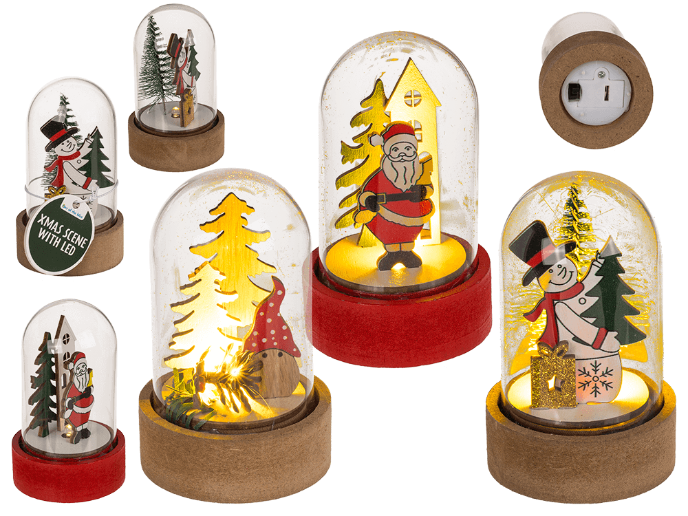 Mini christmas scene, Xmas Friends, with LED,