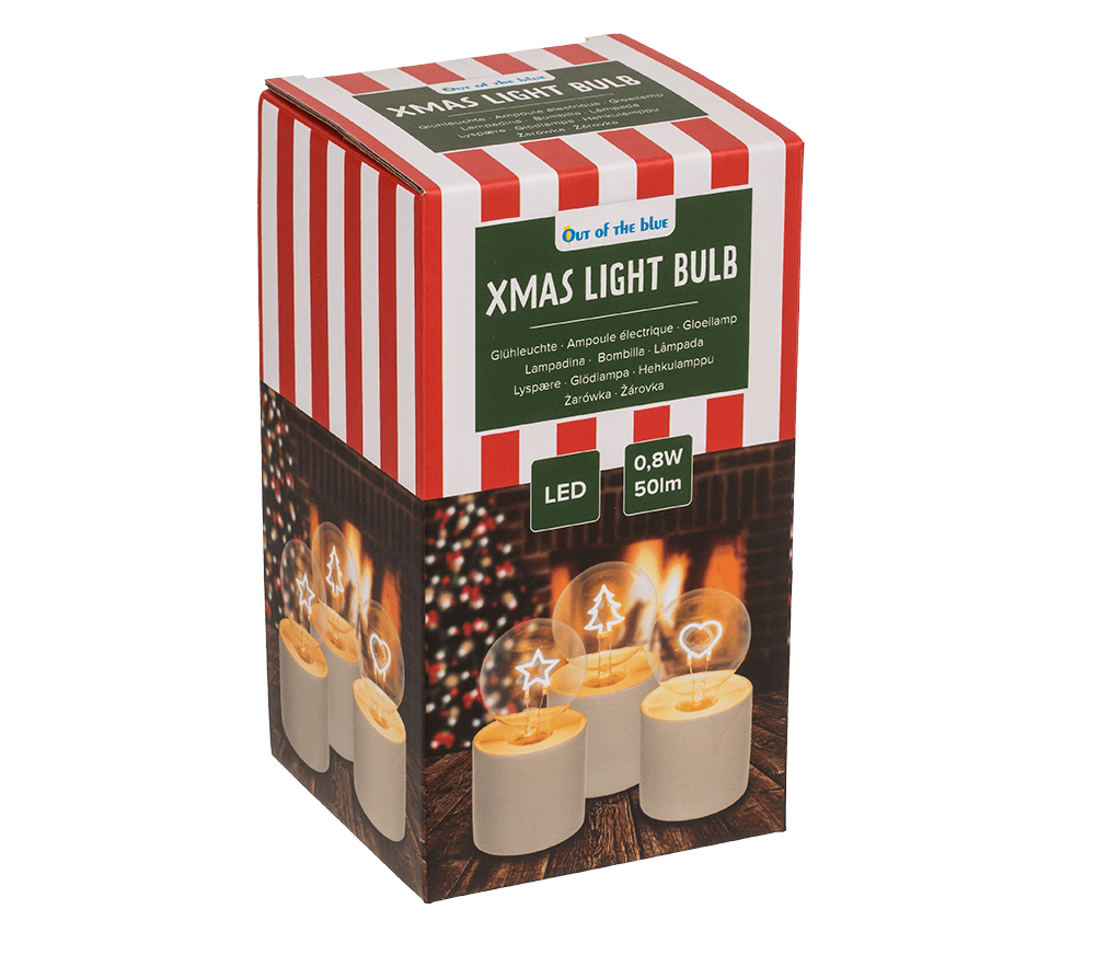 Motif light bulb, Christmas, 8,5 x 16 cm,