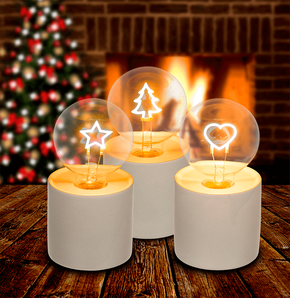 Motif light bulb, Christmas, 8,5 x 16 cm,