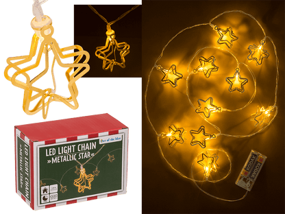 3D LED light chain, Metallic Stars,