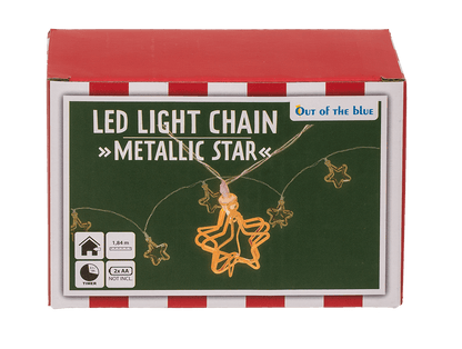 3D LED light chain, Metallic Stars,