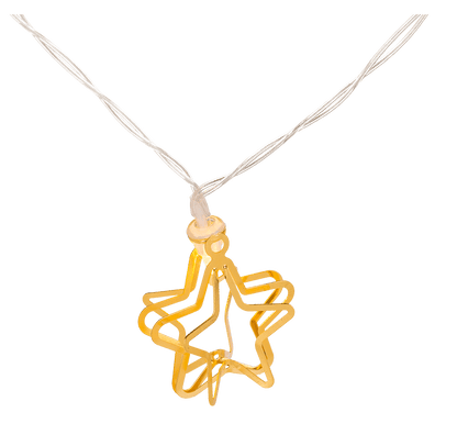 3D LED light chain, Metallic Stars,