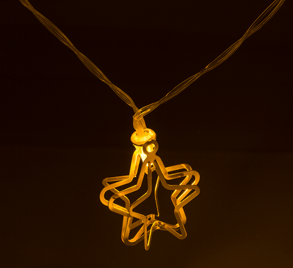 3D LED light chain, Metallic Stars,