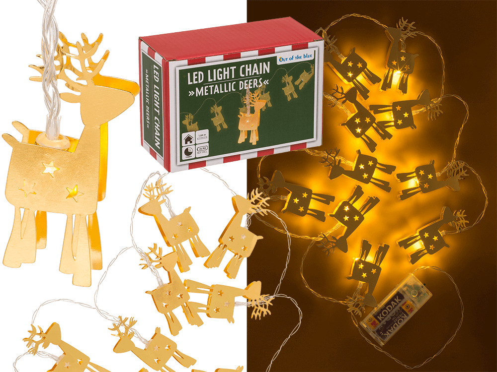 3D LED light chain, Metallic Deers.