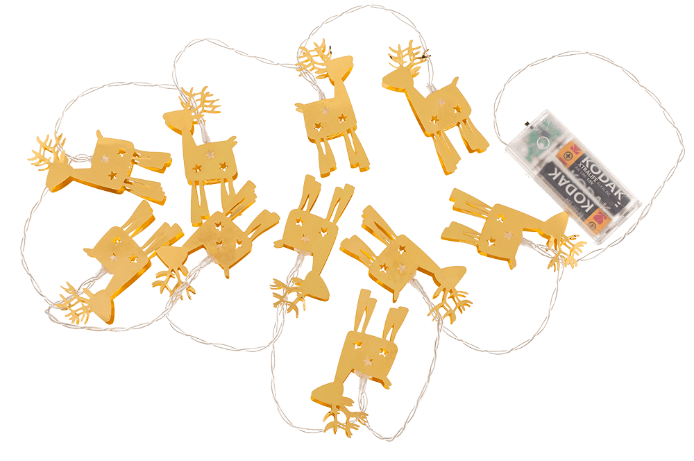 3D LED light chain, Metallic Deers.