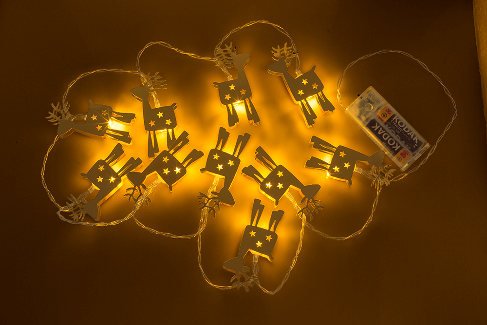 3D LED light chain, Metallic Deers.