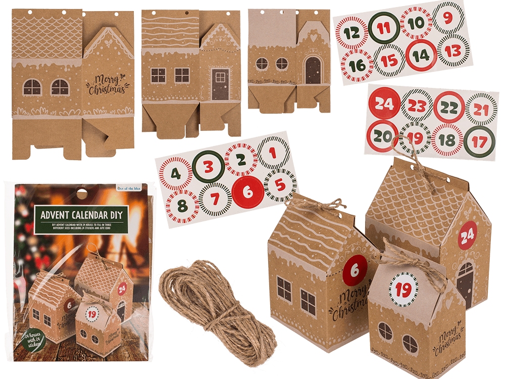 DIY Advent calendar, cardboard, 8 small and