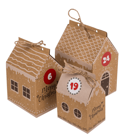 DIY Advent calendar, cardboard, 8 small and