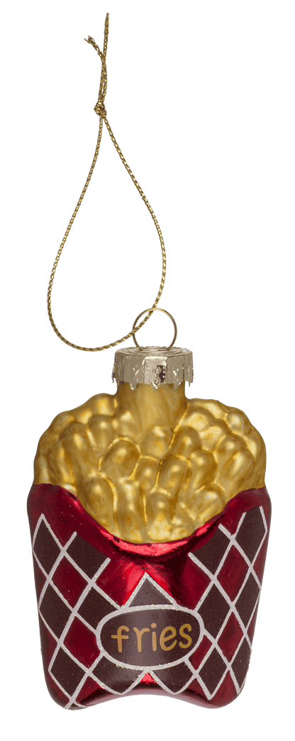 Glass tree decorations, fast food, set of 3,Burger