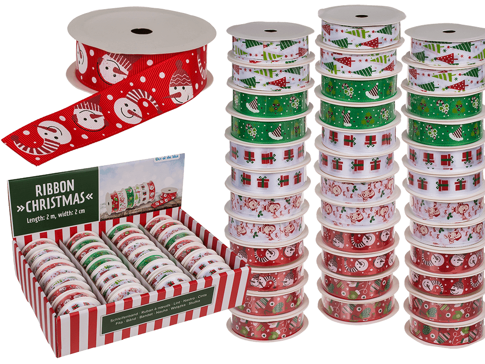 Ribbon, Christmas, polyester, 2 cm x 2 m,