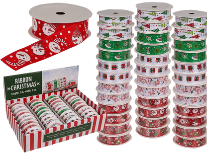 Ribbon, Christmas, polyester, 2 cm x 2 m,