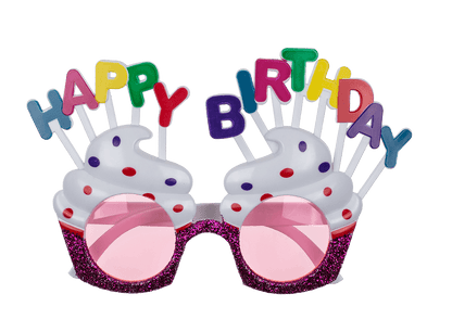 Fun glasses, happy birthday,