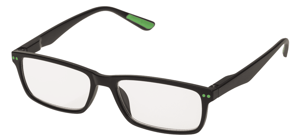 Reading glasses with plastic frame, 5 strengths,