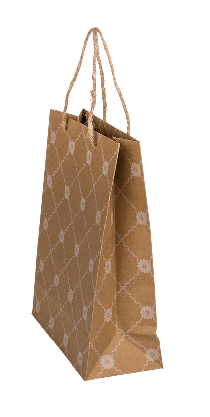 Kraft paper bag,with floral ornament,