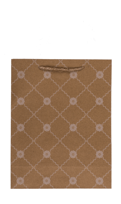 Kraft paper bag,with floral ornament,