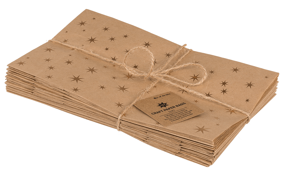 Craft paper bag, stars,