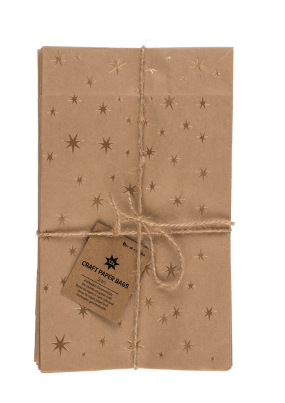 Craft paper bag, stars,