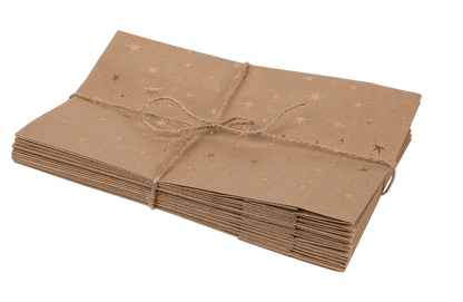 Craft paper bag, stars,