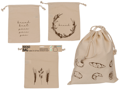 Cotton bread bag, ca. 35 x 29 cm,