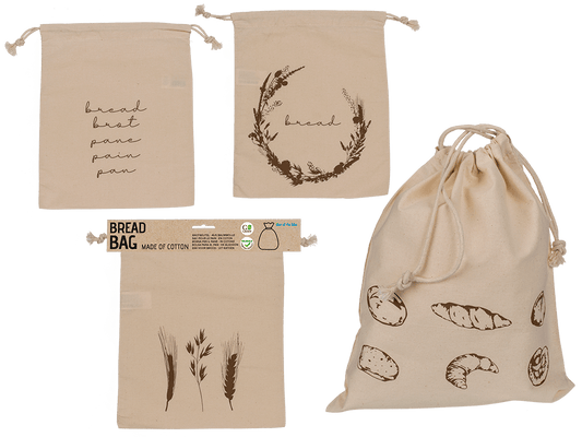 Cotton bread bag, ca. 35 x 29 cm,