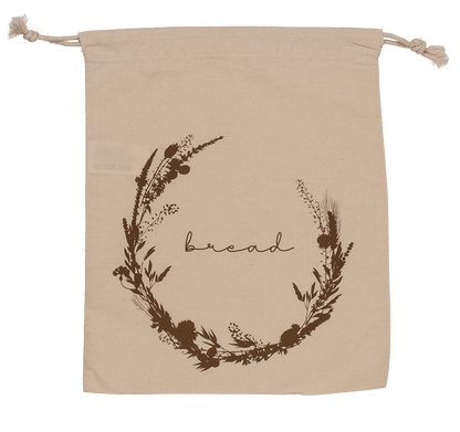 Cotton bread bag, ca. 35 x 29 cm,