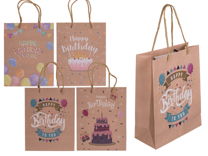 Brown coloured Paper bag, Happy Birthday,