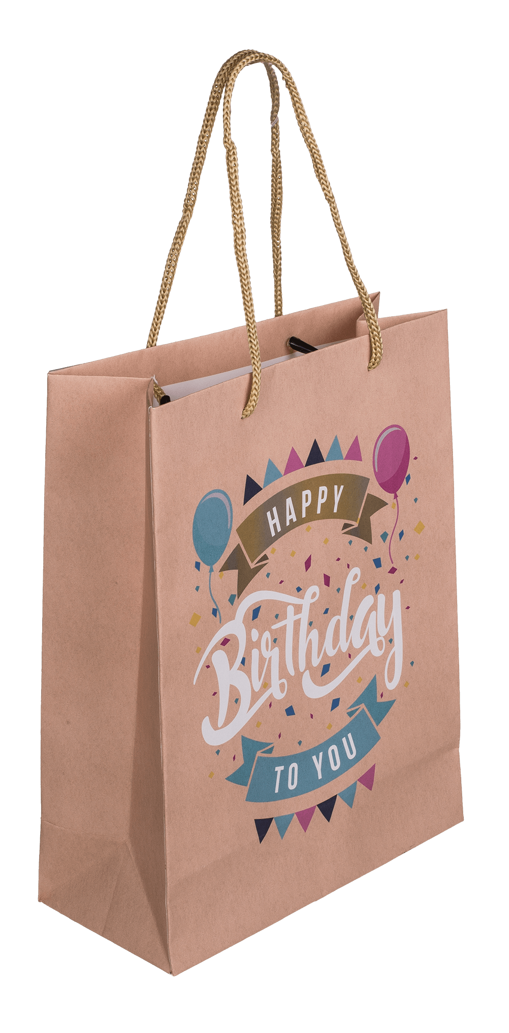 Brown coloured Paper bag, Happy Birthday,
