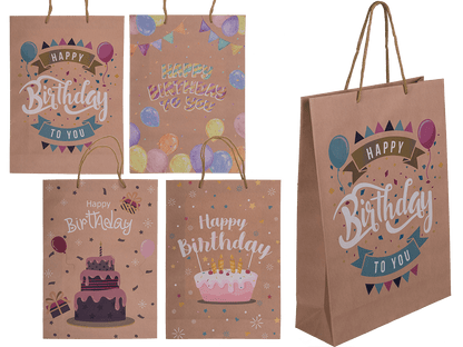 Brown coloured paper bag, Happy Birthday,