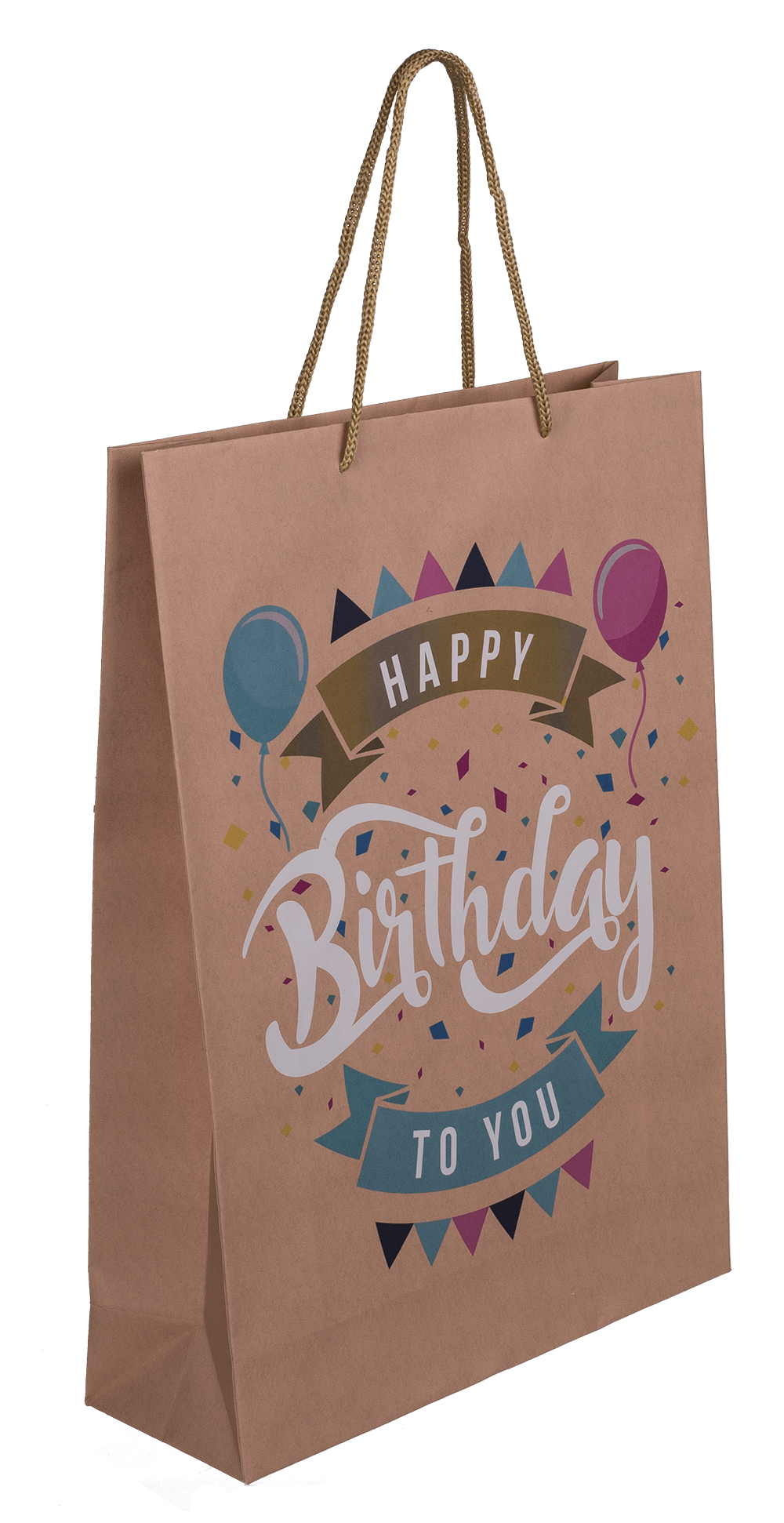 Brown coloured paper bag, Happy Birthday,