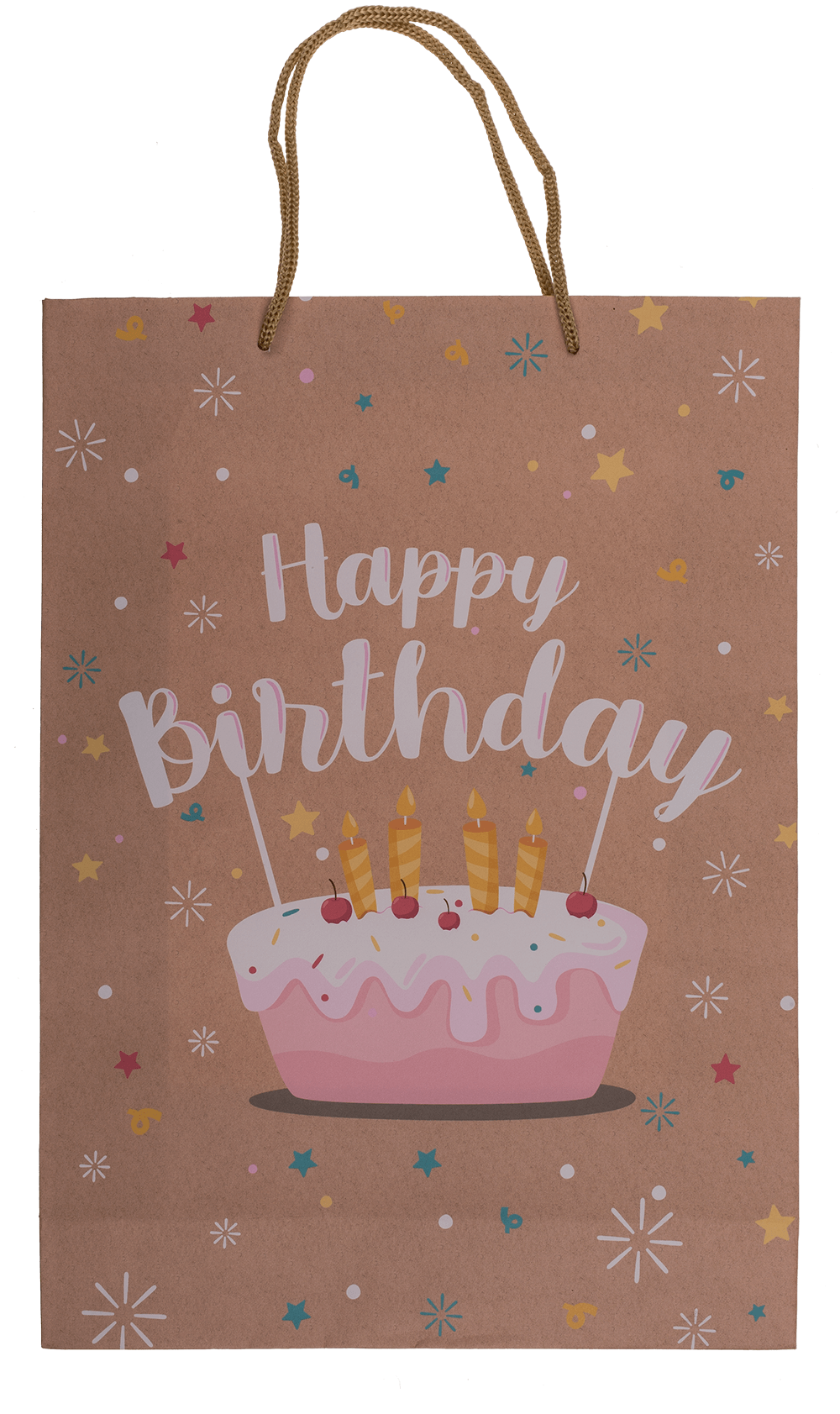 Brown coloured paper bag, Happy Birthday,