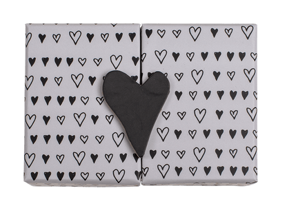 Black/white coloured surprise box, Heart,