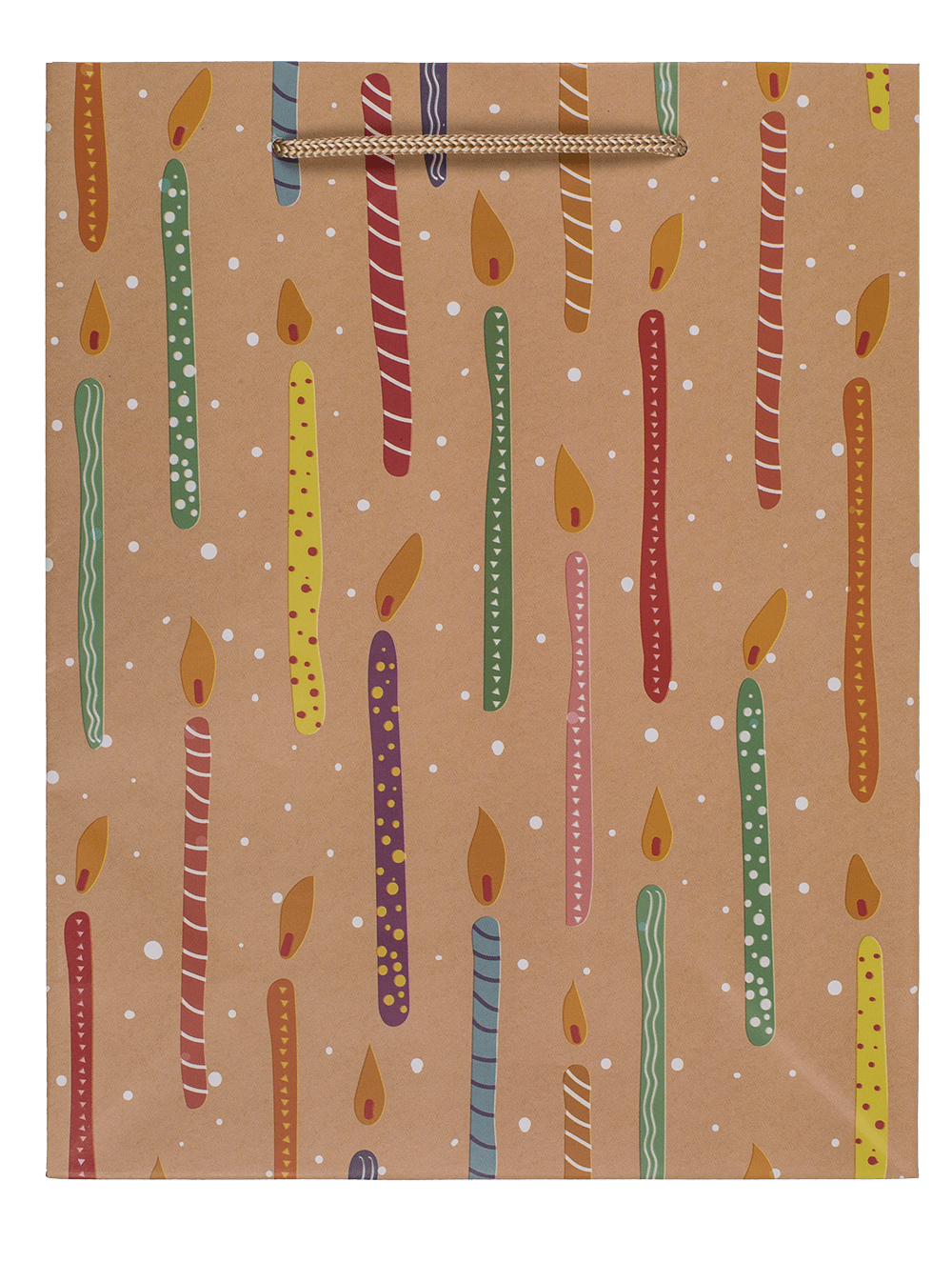 Paper gift bag, balloons & candles,