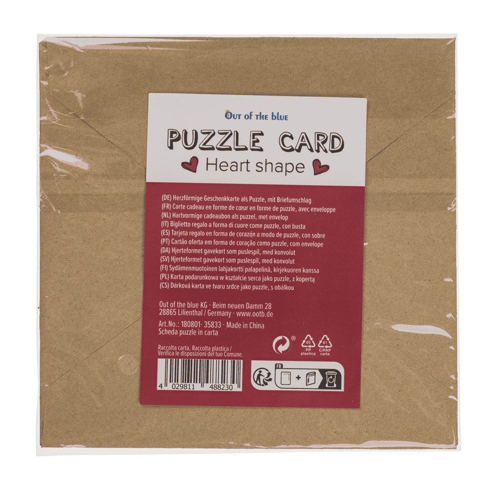Heart shaped gift card, puzzle, Love,