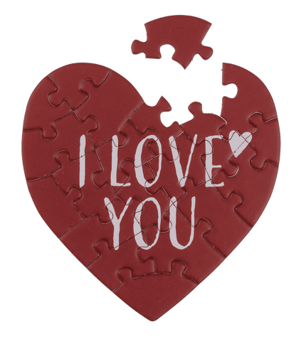 Heart shaped gift card, puzzle, Love,