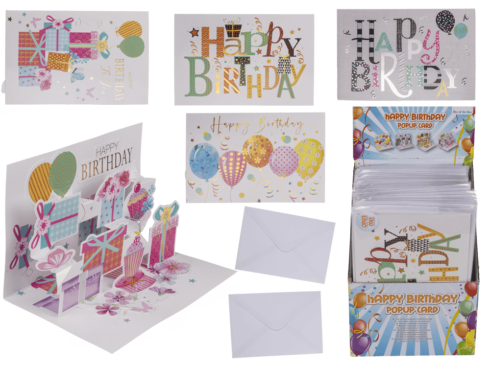 Pop-Up present card, Happy Birthday,