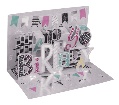 Pop-Up present card, Happy Birthday,