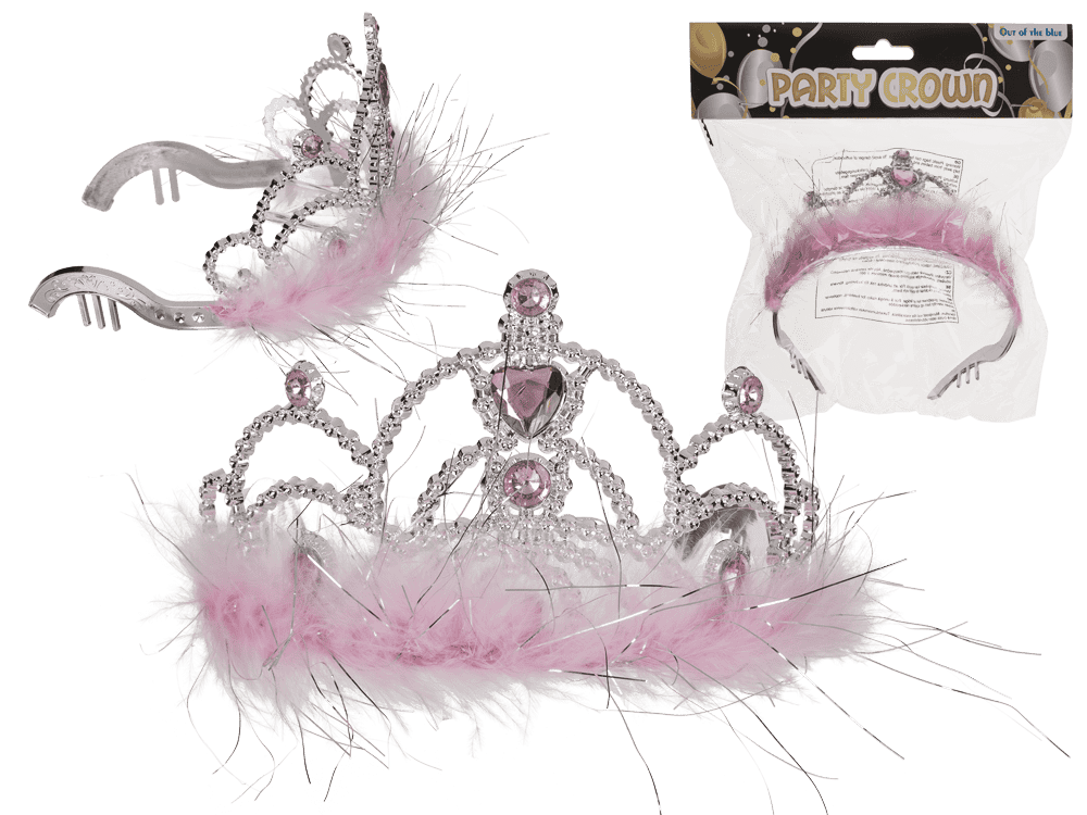 Party crown with rose coloured deco stones &