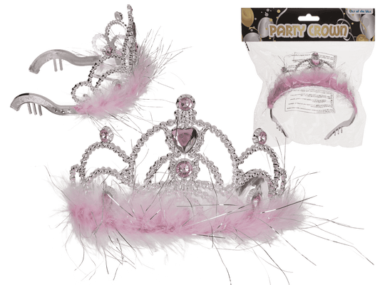 Party crown with rose coloured deco stones &