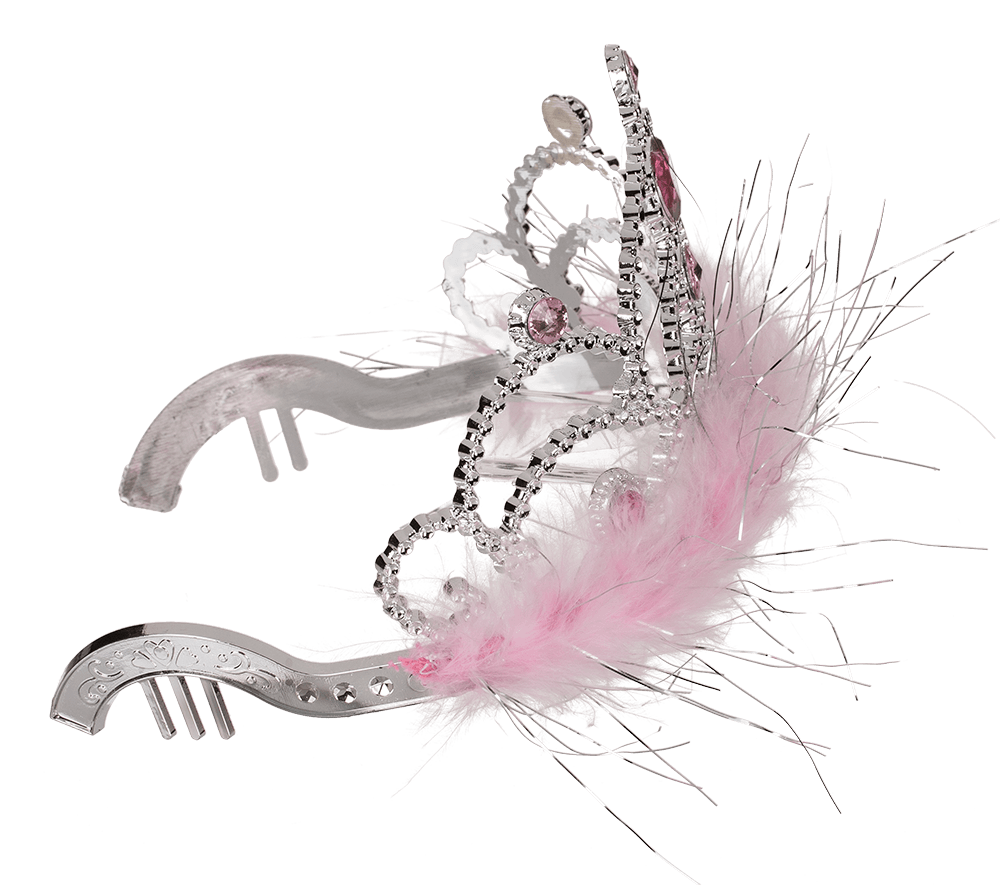 Party crown with rose coloured deco stones &