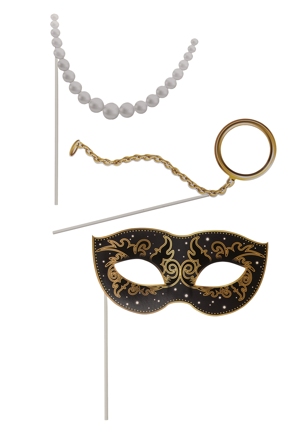 Party photo accessories on stick,