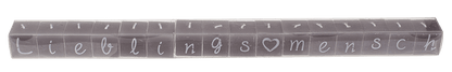 Square candles with letters, Lieblingsmensch,