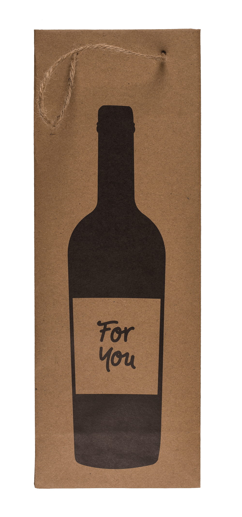 Wine bottle craft paper gift bag, with jute
