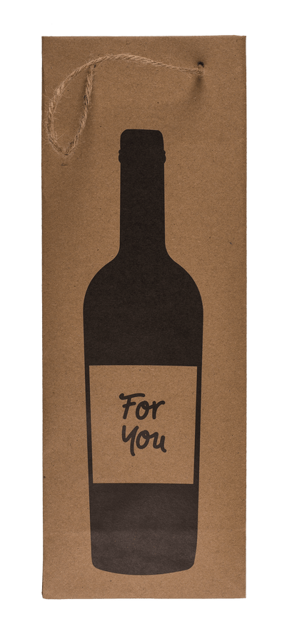 Wine bottle craft paper gift bag, with jute