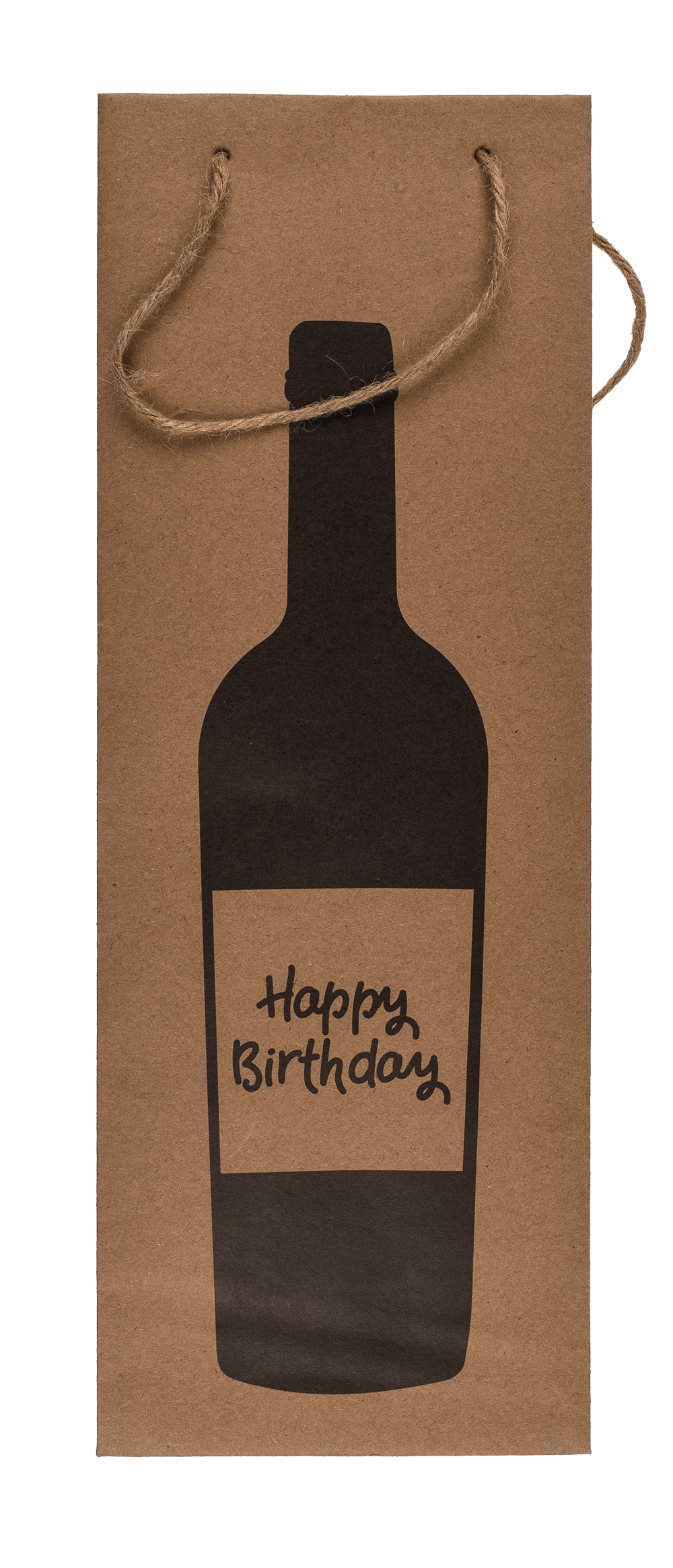 Wine bottle craft paper gift bag, with jute