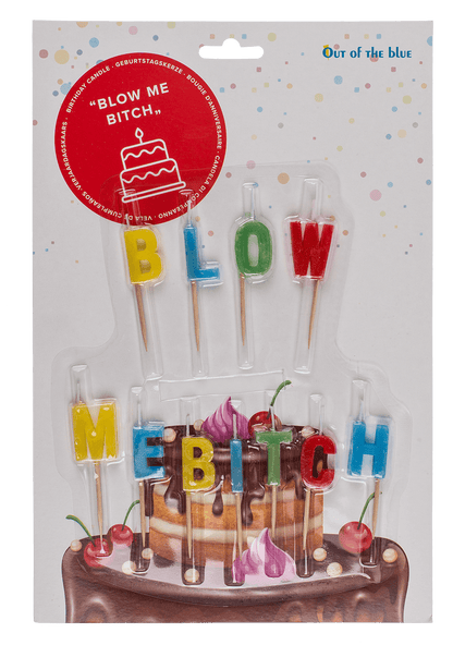 Birthday candle, "Blow me Bitch"/"Grumpy old man",